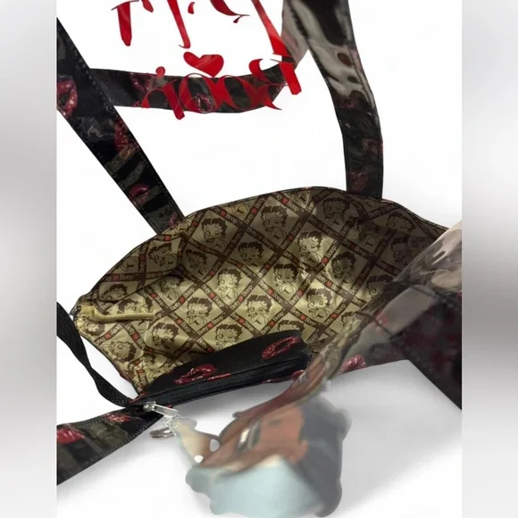 Betty Boop Transparent Tote with Black and Red Details - Picture 3 of 3